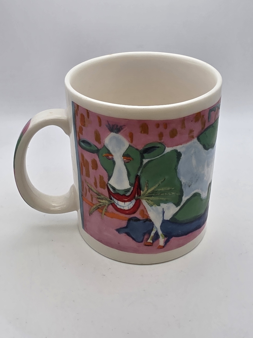 Chaleur Art Ceramic Coffee Mug - Pink & Green